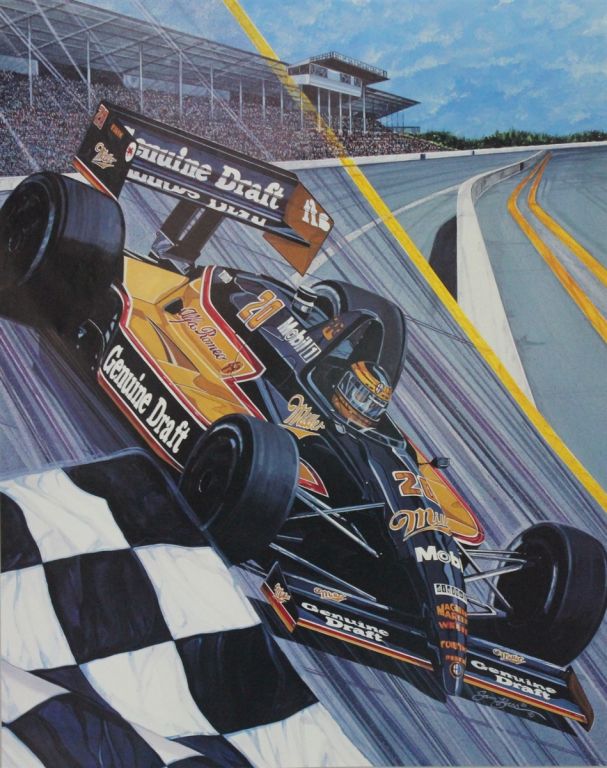 Bobby Rahal '90 Miller Genuine Draft Indy Car Sam Bass Poster 23" x 19