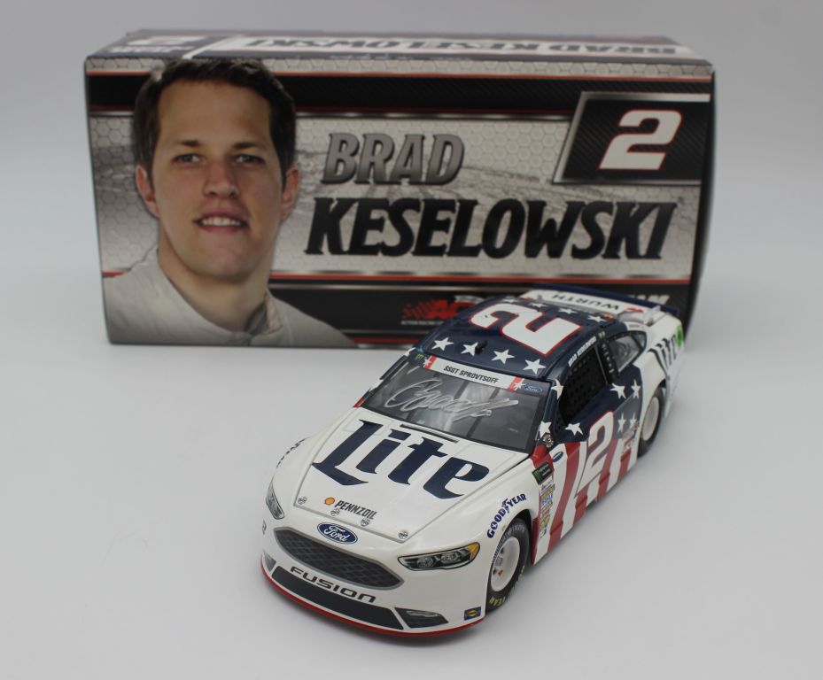 Brad Keselowski Autographed 2017 Miller Lite Patriotic 1:24 Nascar Diecast