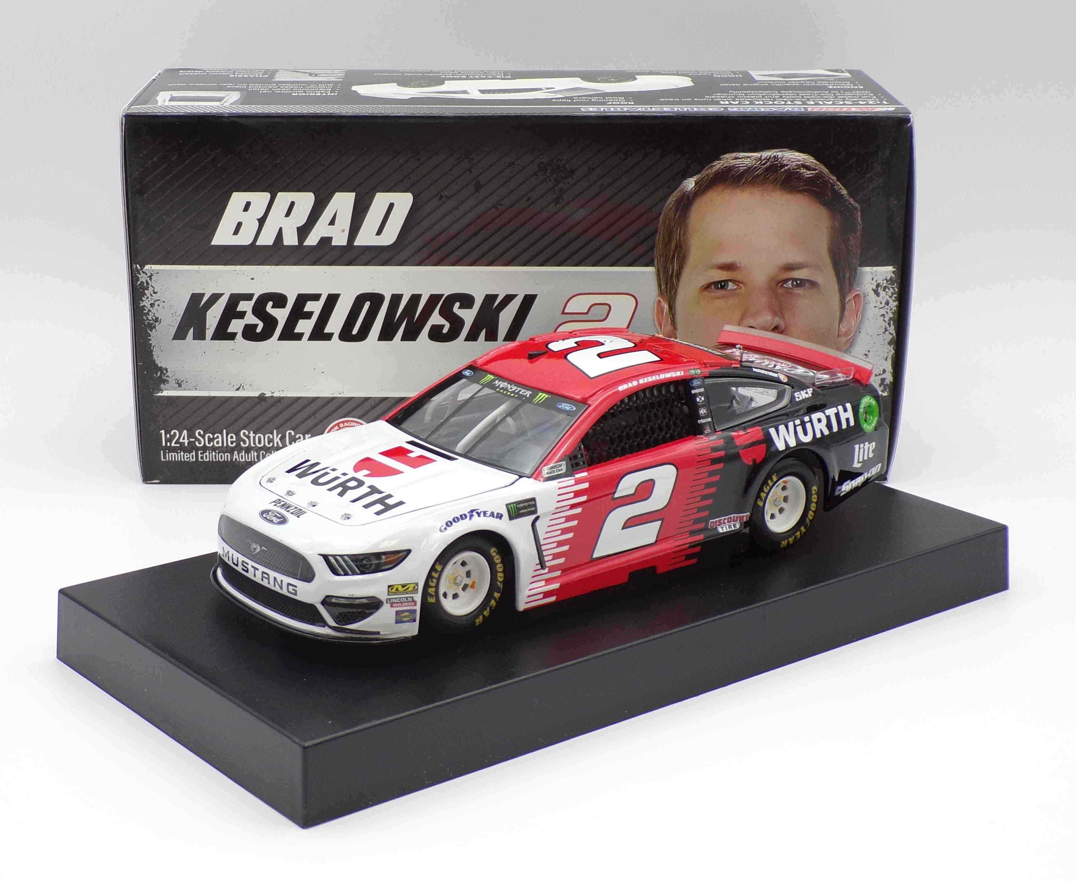 Brad Keselowski Autographed 2019 Wurth Color Chrome NASCAR store Diecast car Penske #2