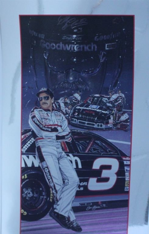 Dale Earnhardt 1994 Fade To Black Original Numbered Chrome Sam Bass 31 X 17 Print 7512