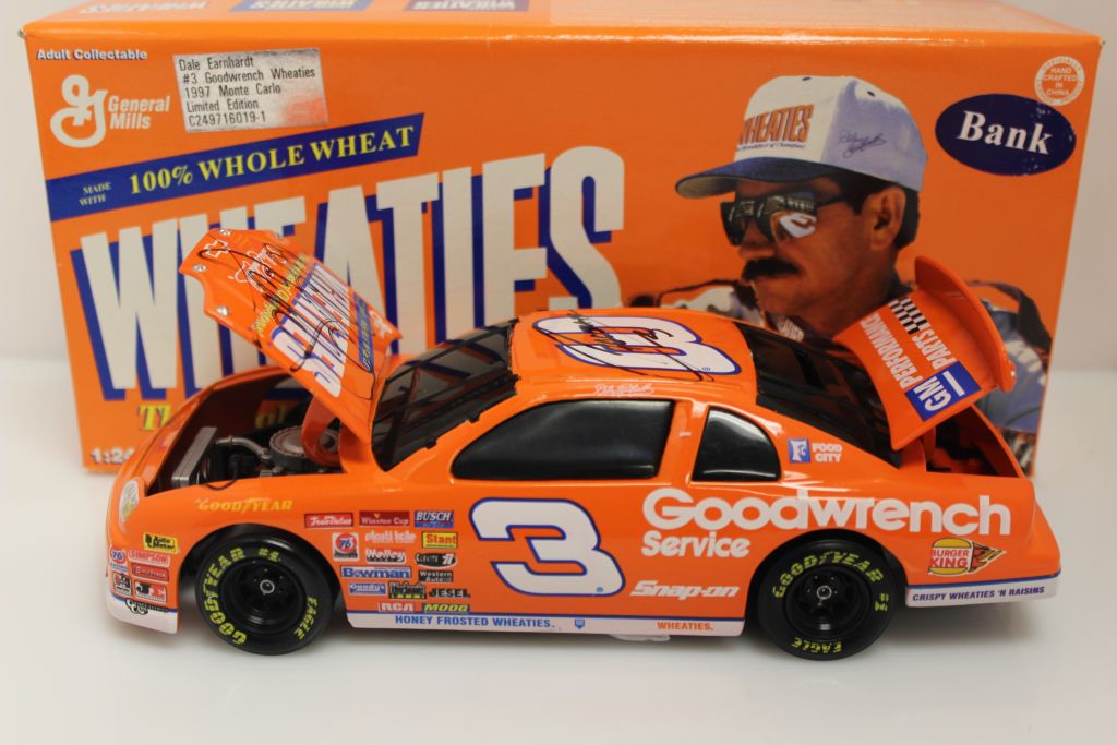 Dale Earnhardt Dual Autographed W/ Chocolate Myers 1997 Wheaties ...