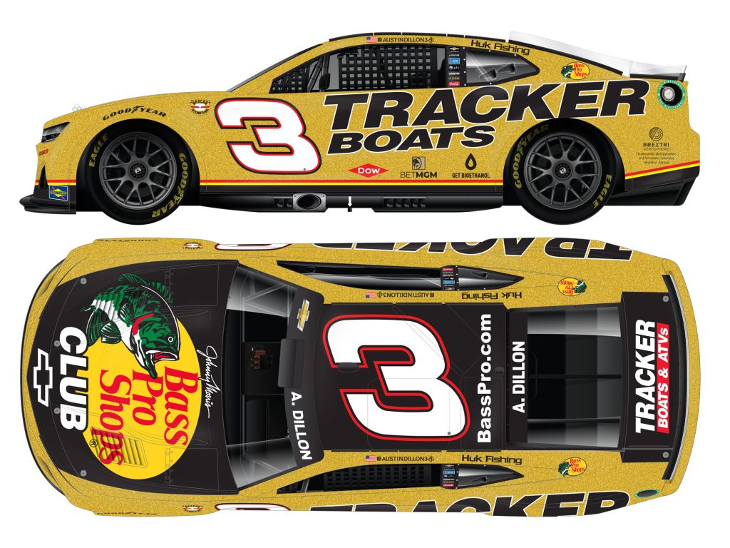 Austin Dillon 2024 Bass Pro Shops Throwback 124 Color Chrome Nascar