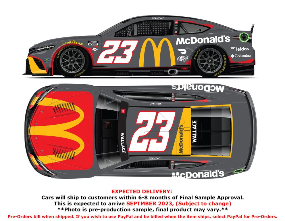 Bubba Wallace 2023 McDonald's 1:24 Color Chrome Nascar Diecast