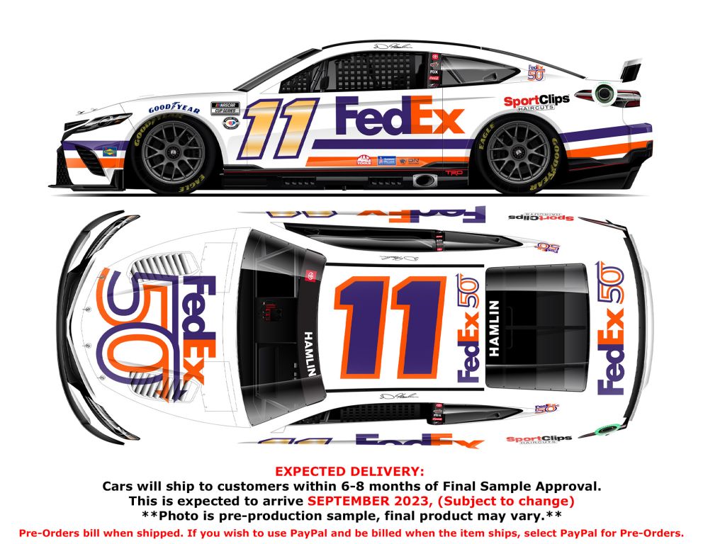 Denny Hamlin 2023 FedEx50 1:24 Color Chrome Nascar Diecast