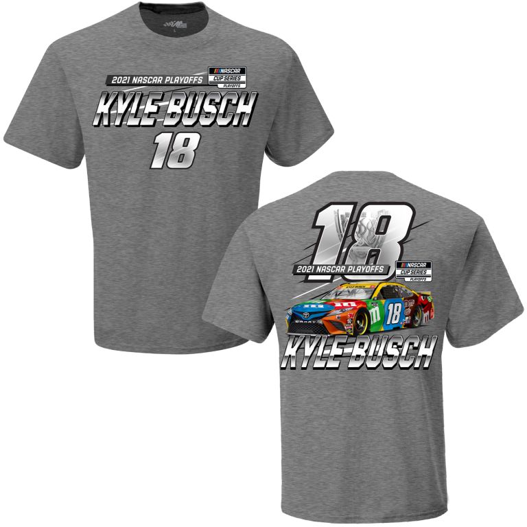 Kyle Busch 2021 M&M's 2-Spot Playoff Graphic Heather Tee