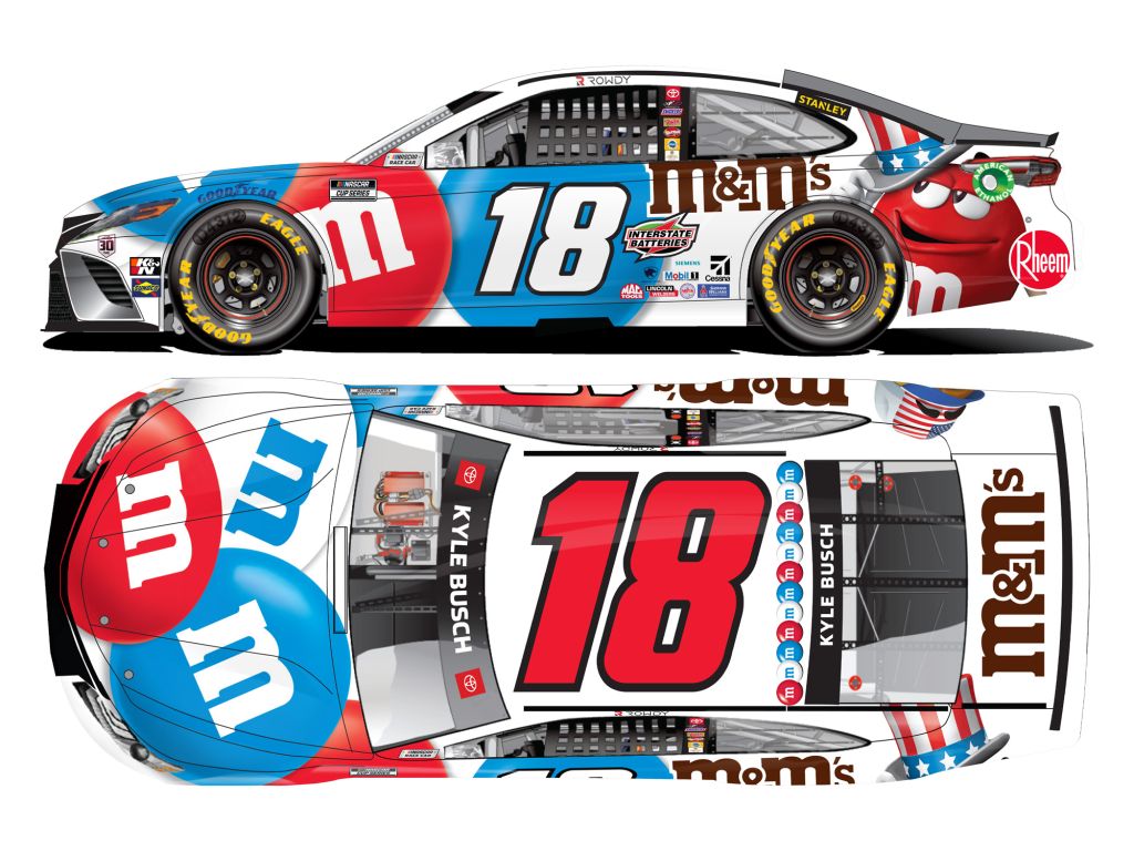 Kyle Busch 2021 M&M's Red, White & Blue 1:64 Nascar Diecast