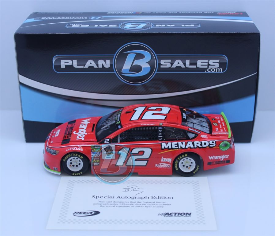 Ryan Blaney 2018 Wrangler NASCAR Diecast AUTOGRAPHED outlet