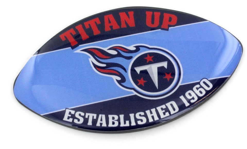 TENNESSEE TITANS SLOGAN FOOTBALL MAGNET