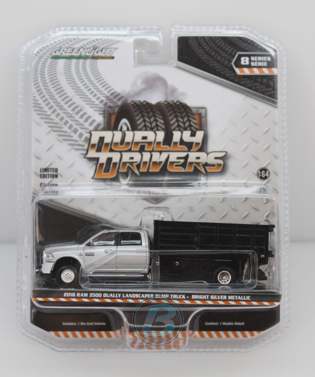 2018 RAM 3500 Dually Landscaper Dump Truck - Bright Silver Metallic1:64 ...