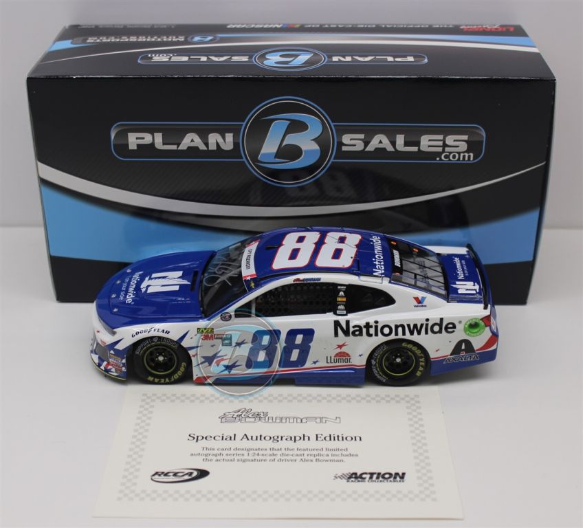 Alex Bowman Autographed 2018 Nationwide Patriotic 1:24 Nascar Diecast