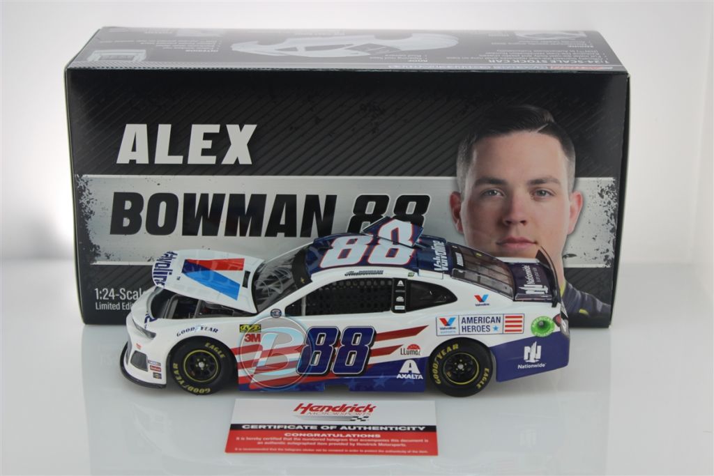 Alex Bowman Autographed 2019 Valvoline Patriotic 1:24 Nascar Diecast