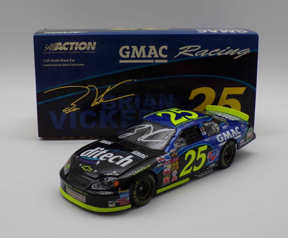 Brian Vickers Autographed 2004 #25 GMAC 1:24 Nascar Diecast