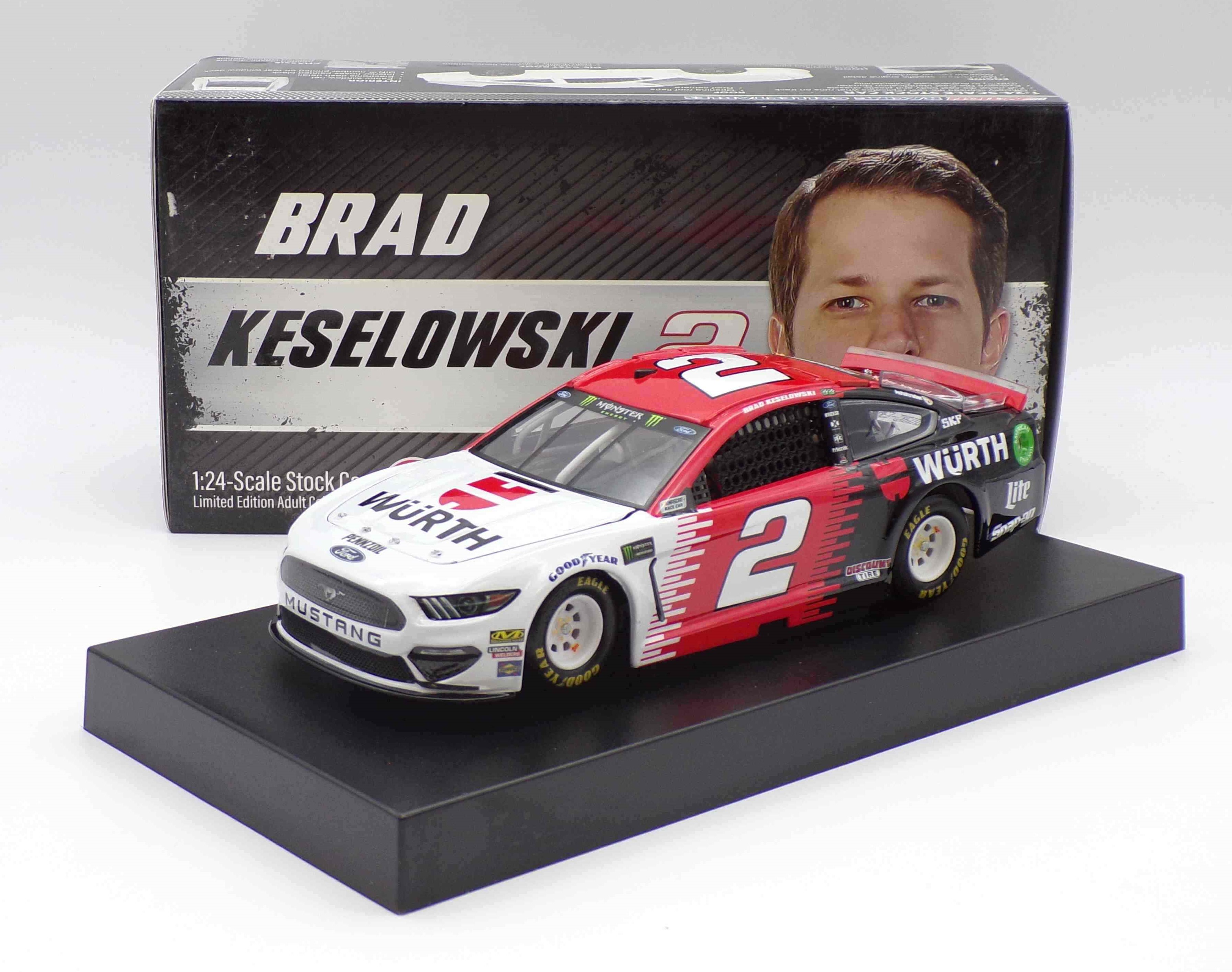 ** DAMAGED See Pictures ** Brad Keselowski 2019 Wurth 1:24 Elite Nascar ...