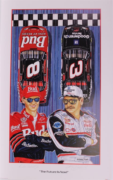 Double Autographed Dale Earnhardt & Dale Earnhardt Jr 