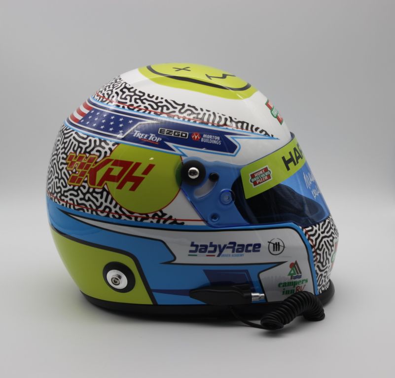 Keelan Harvick Autographed 2023 European kart Full Sized Replica Helmet