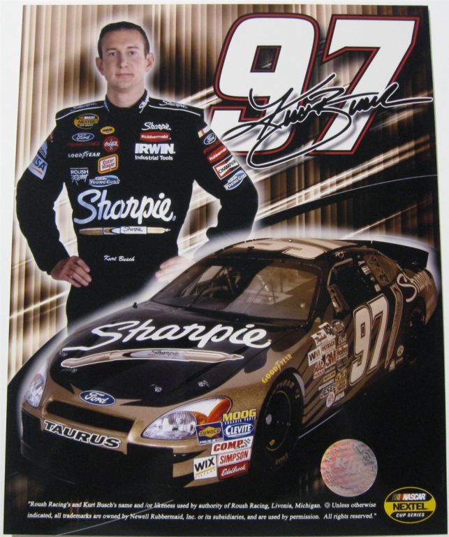 Kurt Busch #97 Sharpie 8 X 10 Photo