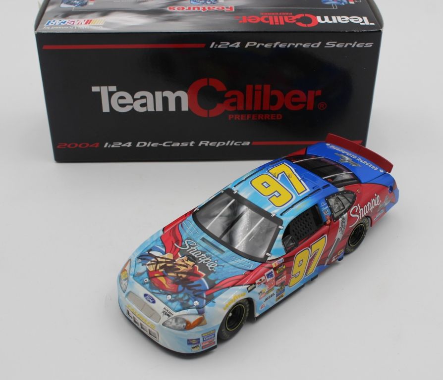 Kurt Busch Autographed 2004 Superman Justice League / Sharpie 1:24 Team ...