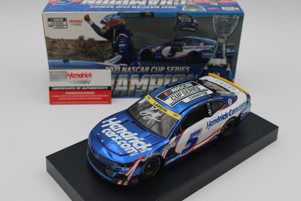 Kyle Larson Autographed 2021 HendrickCars.com Champion 1:24 Color ...