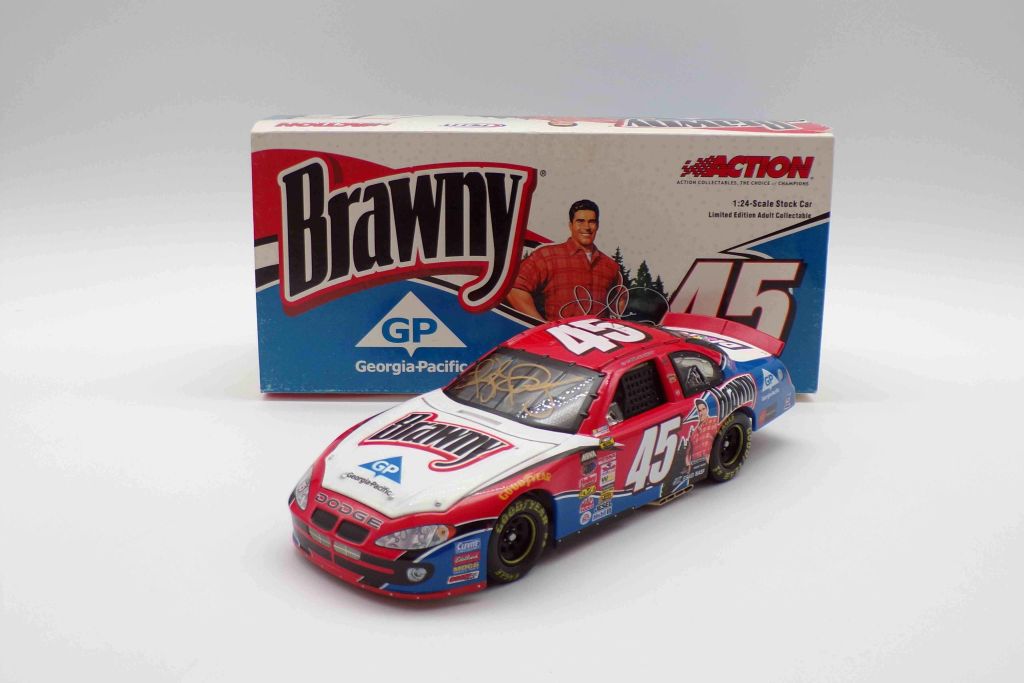 Kyle Petty Autographed 2004 #45 Brawny 1:24 Nascar Diecast Bank