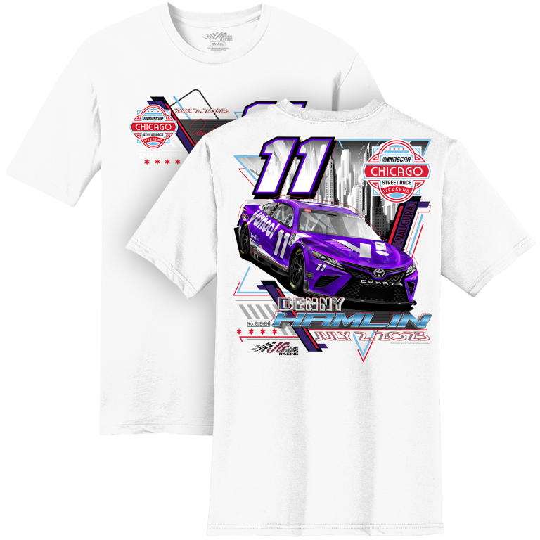 Denny Hamlin 2023 Yahoo! Streets of Chicago 2-Spot Deep Royal Tee