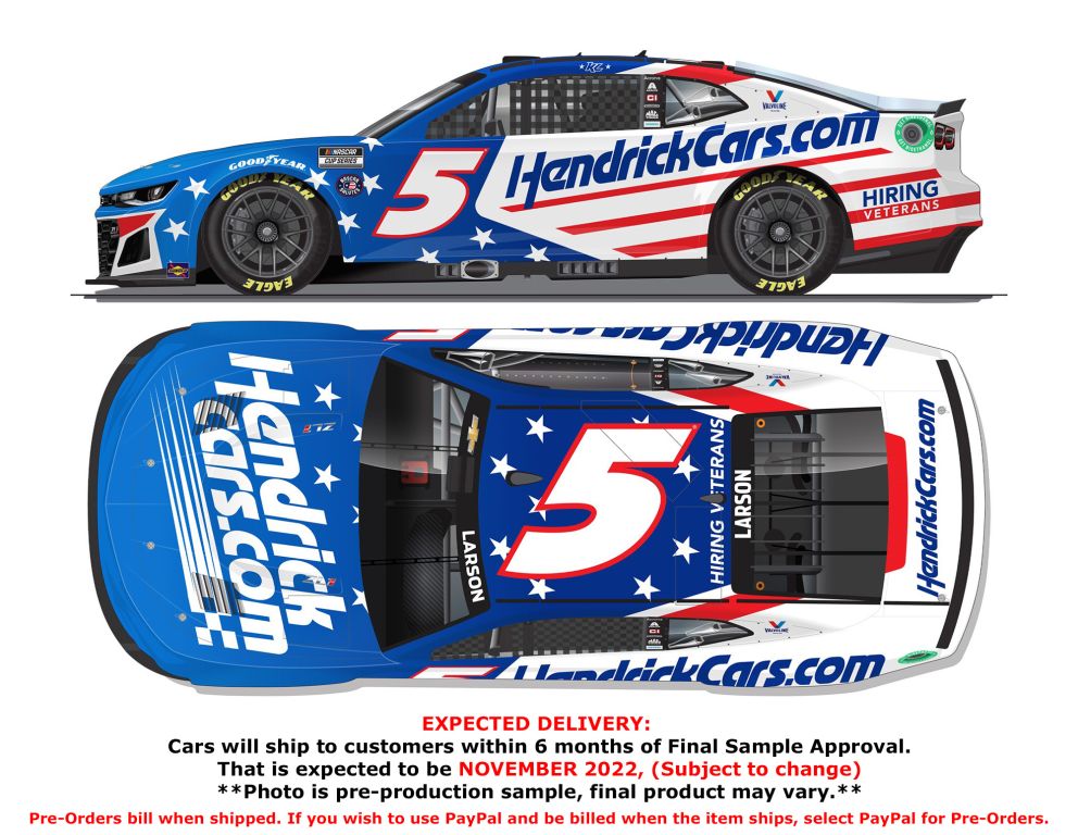 Kyle Larson 2022 Hendrickcars.com Salutes 1:64 Nascar Diecast