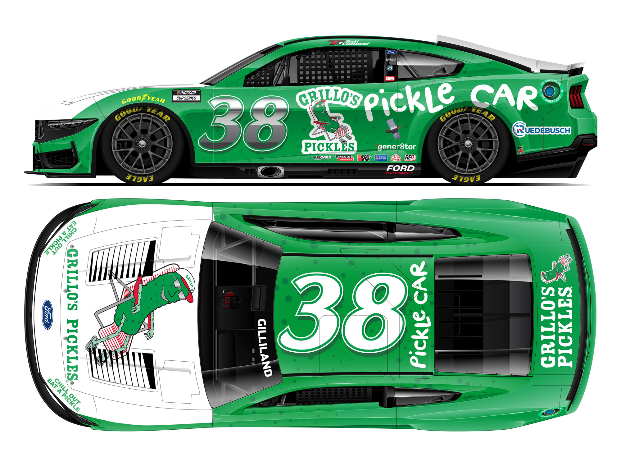 Todd Gilliland 2024 Grillo's Pickles 1:64 Nascar Diecast Chassis