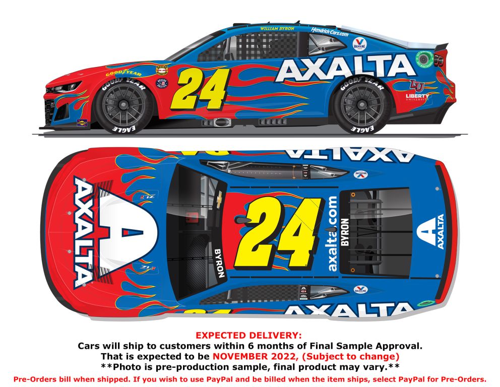 William Byron 2022 Axalta Darlington Throwback 1:64 Nascar Diecast