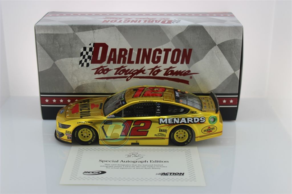 Ryan Blaney Autographed 2019 Pennzoil Darlington Throwback 1:24 Liquid ...