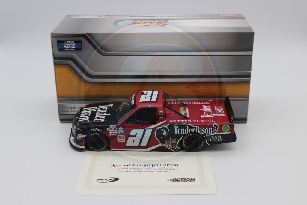 Zane Smith Autographed 2021 Tender Bison 1:24 Nascar Diecast