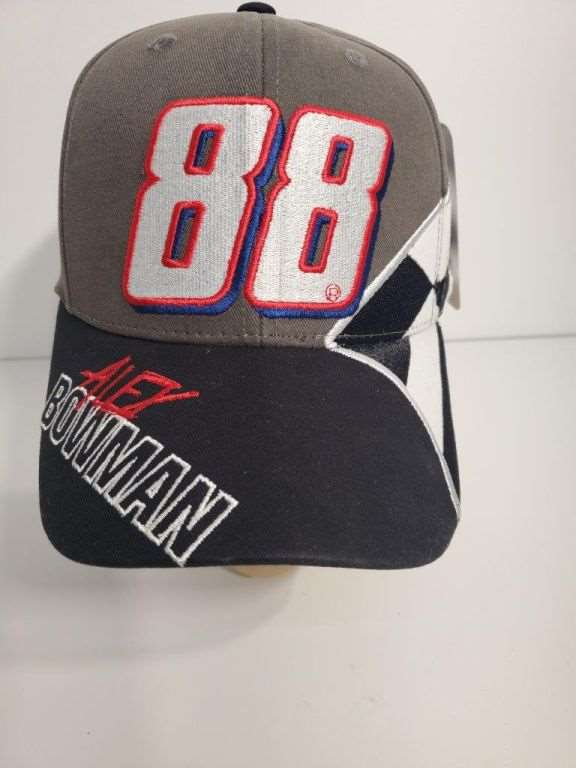 Alex Bowman Adult Grey Black Flag Hat