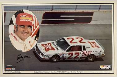 Autographed Bobby Allison 1983 Grand National Champion Same Bass Print Autographed Bobby Allison 1983 Grand National Champion Same Bass Print