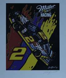 Autographed Rusty Wallace "Wet Paint!" Original Sam Bass Print  25" X 21" w/ COA  Autographed Rusty Wallace "Wet Paint!" Original Sam Bass 25" X 21" w/ COA