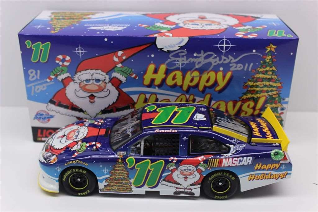 Autographed Sam Bass 2011 Numbered Christmas Holiday 1:24 Nascar