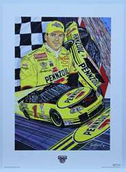 Autographed Steve Park "Young Gun" Original Sam Bass 27" X 20" Print w/ COA  Sam Bass, Steve Park, Pennzoil, Monster Energy Cup Series, Winston Cup, Poster