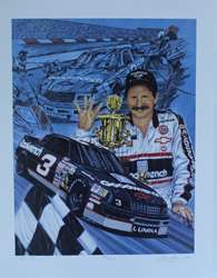 Dale Earnhardt 1990 "Four To Go" Numbered Sam Bass 30"  X 23" Print  Dale Earnhardt 1990 "  Four To Go " Numbered Sam Bass 30"  X 23" Print