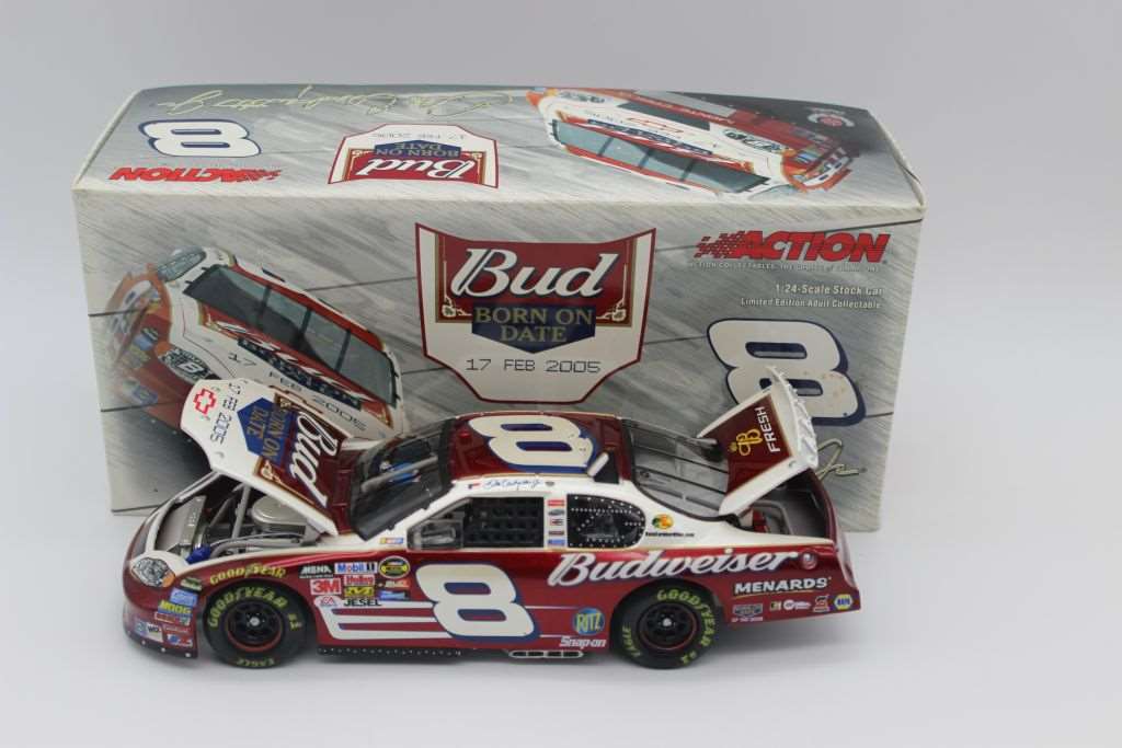 Dale Earnhardt Jr NASCAR #8 Bud Born On Date 17 FEB newest 2005 Die Cast 1:24 Scale Car