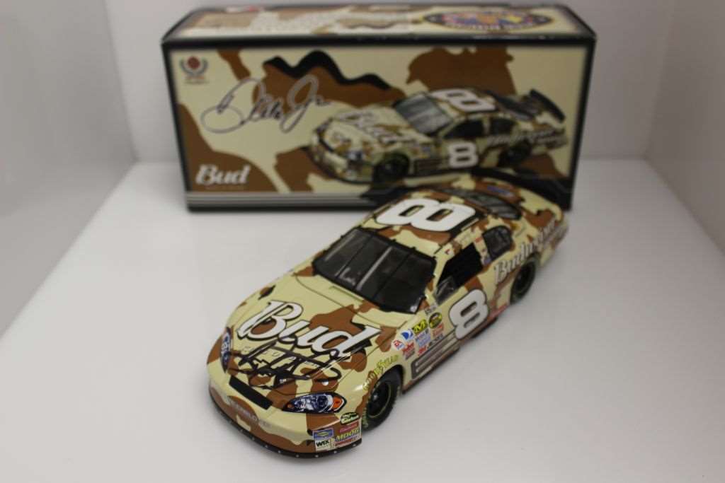 Dale Earnhardt Jr Budweiser newest Camo / American Heroes 1.24 Scale Diecast