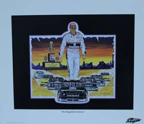 Dale Earnhardt MINI " The Magnificent Seven " Original Sam Bass Print 17.5" X 15  Dale Earnhardt MINI " The Magnificent Seven " Original Sam Bass Print 17.5" X 15