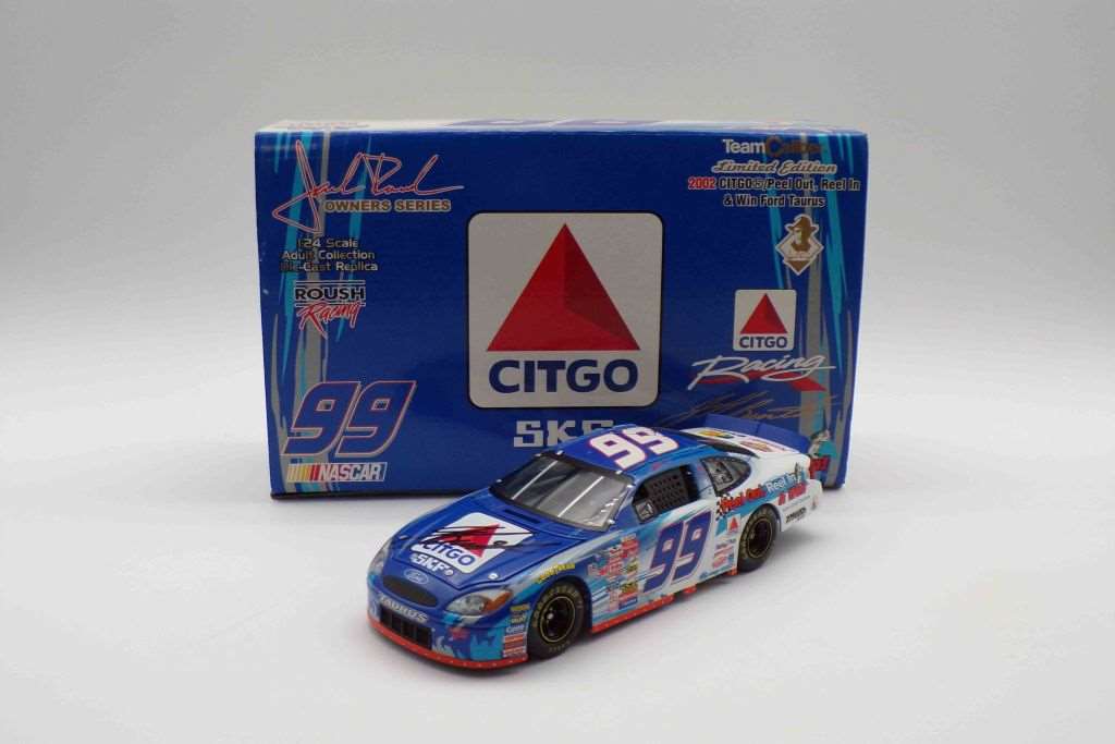 Jeff Burton Autographed 2002 Citgo Peel Out Reel In Win 1 24 Team Caliber Owners Series Diecast