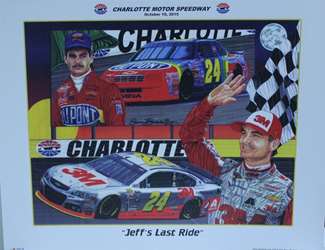 Jeff Gordons "Jeffs Last Ride" Original Sam Bass Print Jeff Gordons "Jeffs Last Ride" Original Sam Bass 29"X 21" Print, Poster