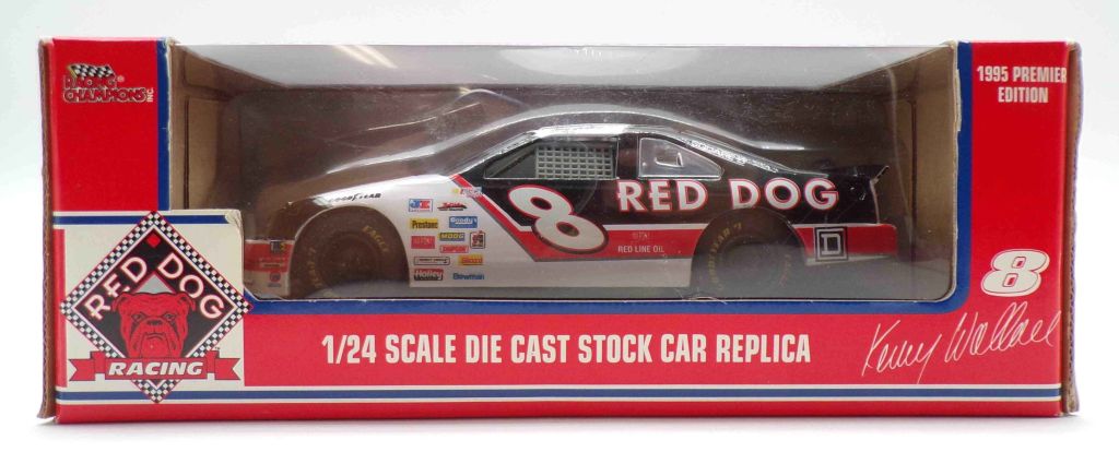 Kenny Wallace Autographed 1995 #8 Red Dog 1:24 Racing Champions Diecast Kenny Wallace Autographed 1995 #8 Red Dog 1:24 Racing Champions Diecast