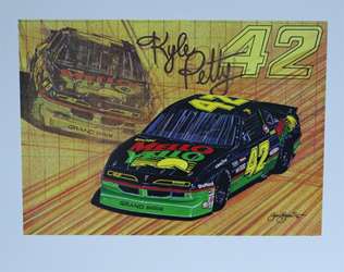 Kyle Petty " Mellow Yellow Racing " Original  Sam Bass Print 21 X 26 Kyle Petty " Mellow Yellow Racing " Original Sam Bass Print 21 X 26