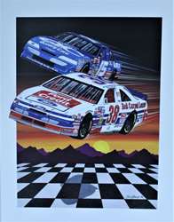 Lake Speed And Elton Sawyer 1994 " Ford Motor Credit "Sam Bass Print 28" X 21"  Lake Speed And Elton Sawyer 1994 " Ford Motor Credit "Sam Bass Print 28" X 21"