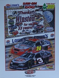 Lowes Motorspeedway 2003 UAW-GM Thanks Winston For 33 Years " Tribute " Original Sam Bass Print 28" X 22.5" Lowes Motorspeedway 2003 UAW-GM Thanks Winston For 33 Years " Tribute " Original Sam Bass Print 28" X 22.5"