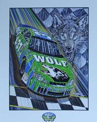 Mark Green 2000 "Timber Wolf Racing " Sam Bass Print 27" X 21" Mark Green 2000 "Timber Wolf Racing " Sam Bass Print 27" X 21"