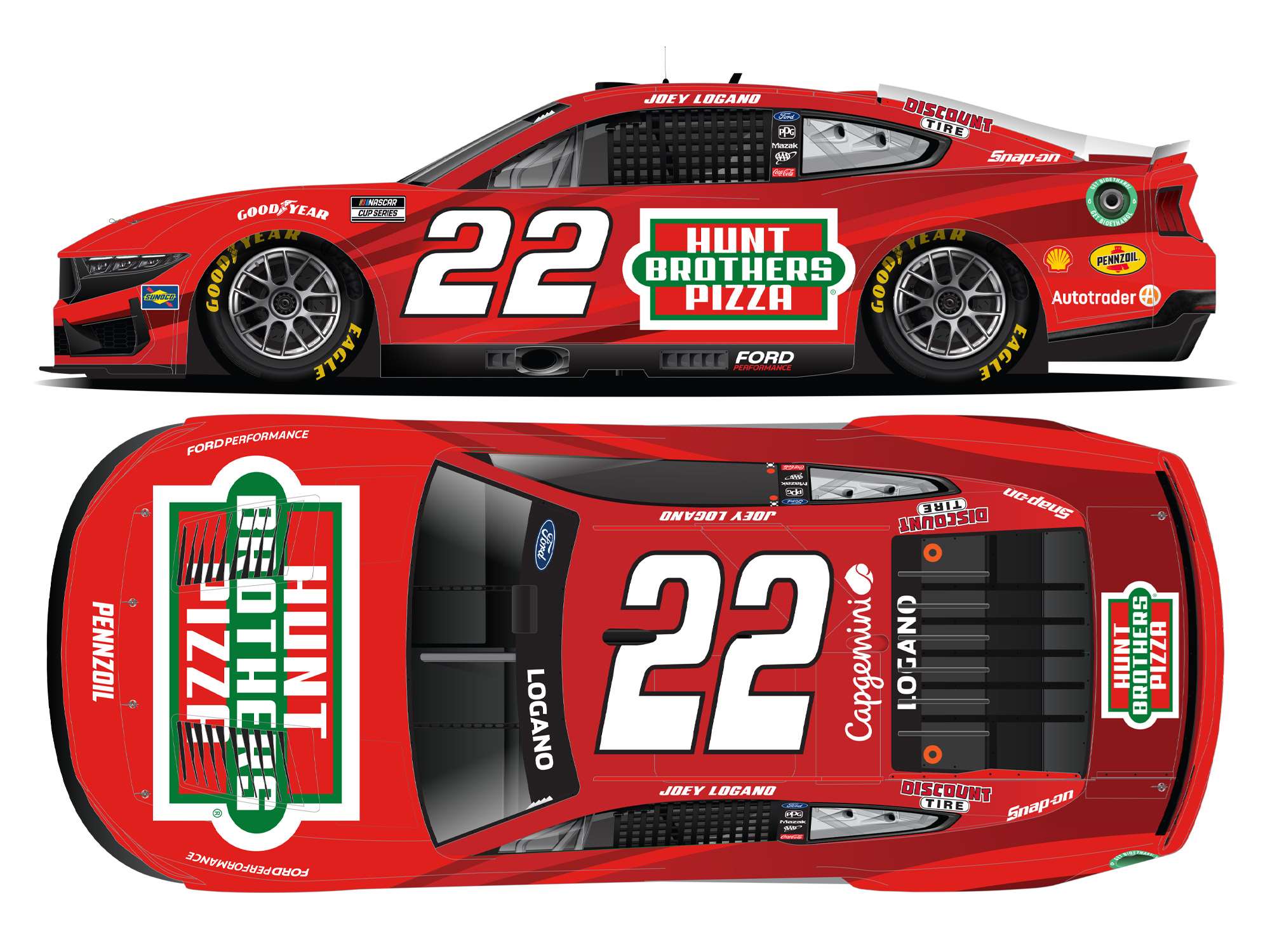 Joey Logano 2024 Hunt Brothers Pizza Red 1:64 Nascar Diecast Chassis