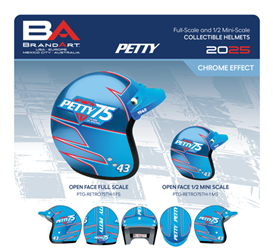 *Preorder* Petty 75 Years Full Size Version 1 Open Face Helmet Richard Petty, Helmet, NASCAR, BrandArt, Full Size Helmet, Replica Helmet