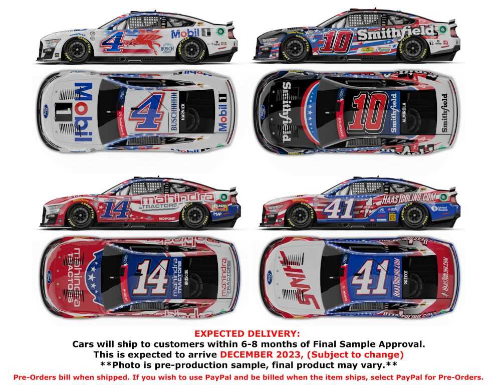 *DNP* Stewart-Haas Racing Patriotic 4-Car Set 2023 1:64 Nascar Diecast