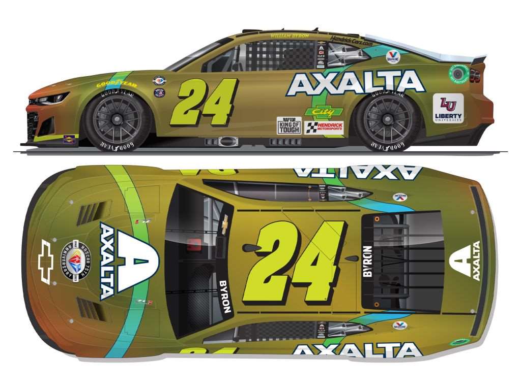 William Byron 2023 Axalta Darlington Throwback 1:64 Nascar Diecast