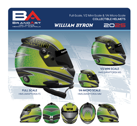 *Preorder*  William Byron 2025 Raptor Micro (1:4 Scale) Replica Helmet [clone] William Byron, helmet, 2024, in-stock